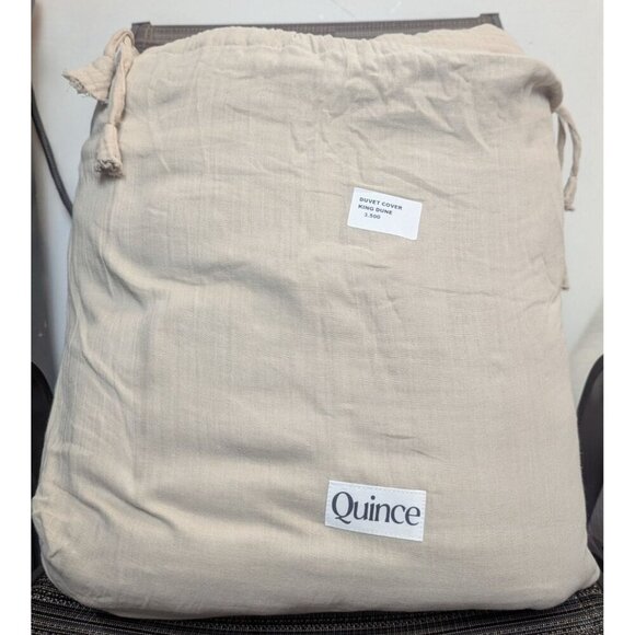 Quince 100% Organic Airy Cotton Gauze Duvet Cover 1PC Dune Size King - Picture 2 of 9